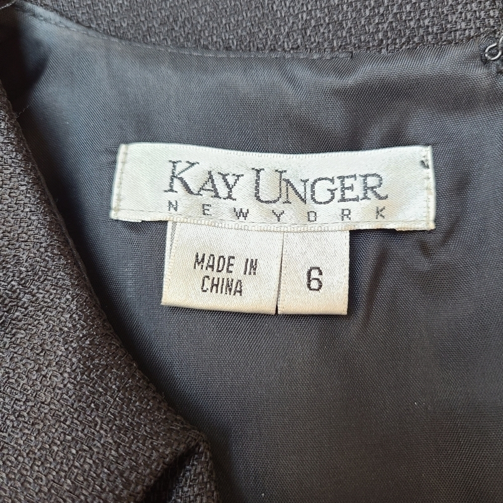 Kay Unger Little Black Dress with Ruffle Detail, Size 6 - Picture 7 of 8